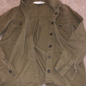 Button up shirt jacket green old navy fall